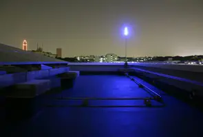 Blue LED on the rooftop of the Akasaki Institute