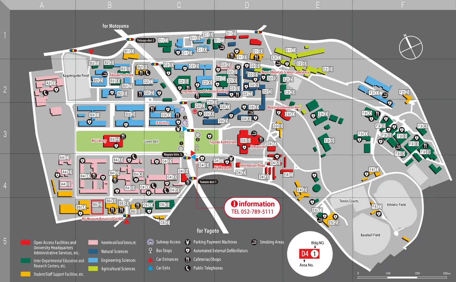 Higashiyama campus map