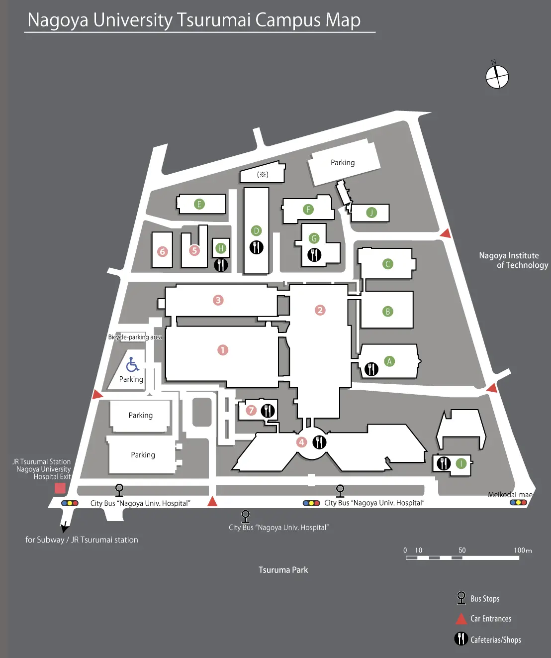 Nagoya University Tsturumai Campus Map