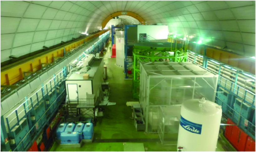 Fig.1 Underground laboratory of the Gran Sasso National Laboratory (LNGS), Italy