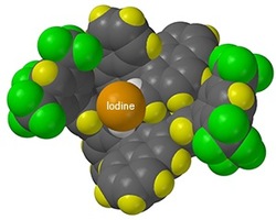 An iodine salt (pictured) can be transformed into an active hypervalent catalyst through hydrogen peroxide activation. &copy; 2010 K. Ishihara