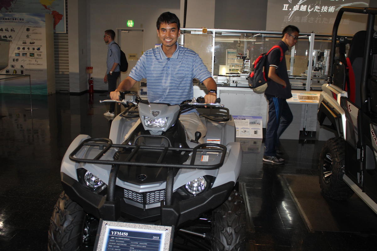 Ashwin Krishna enjoying his visit to a company