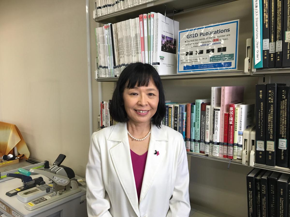 Supervising matters related to HeForShe, Prof. Aya Okada of the Graduate School of International Development has experience working in the United Nations and specializes in educational development, including human resource development in developing countr