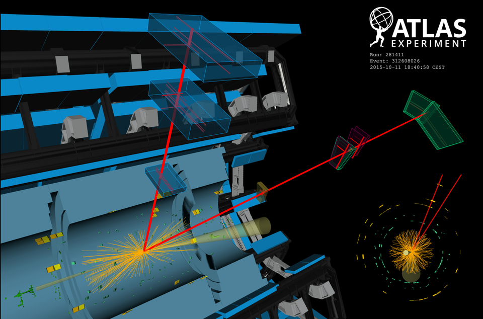 Candidate Higgs boson event captured by the Muon Trigger system (Image courtesy of CERN).