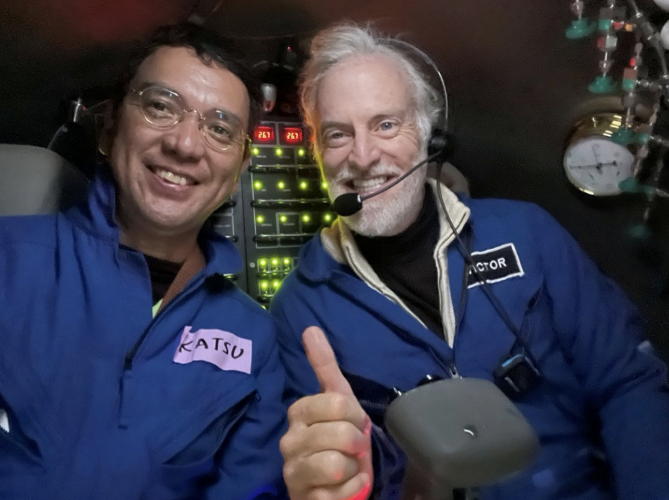 Prof. Katsuyoshi Michibayashi (left) and Mr. Victor Vescovo