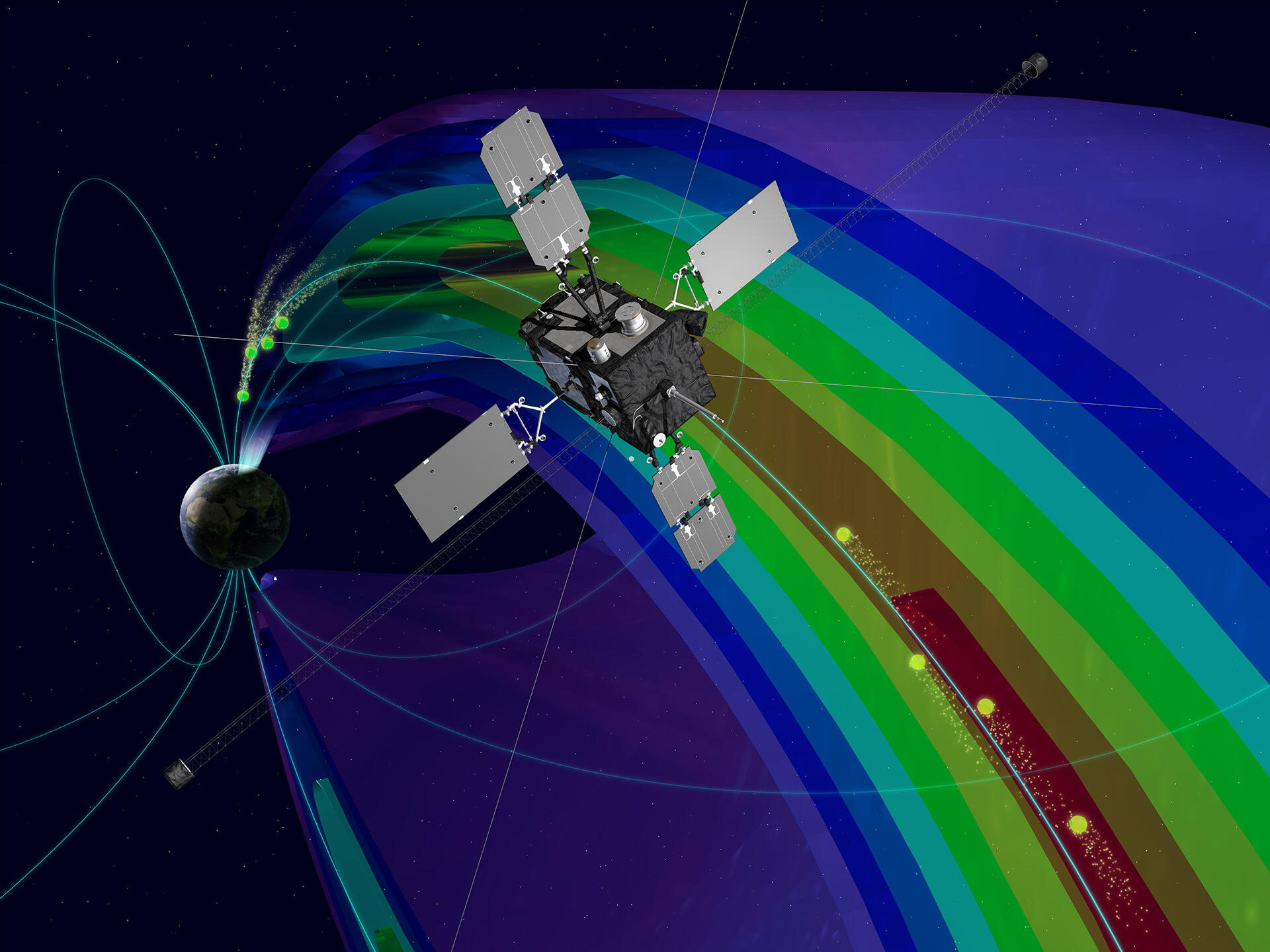 The Arase satellite captured data about electrons accelerated from very high altitudes. (Credit: ERG science center)