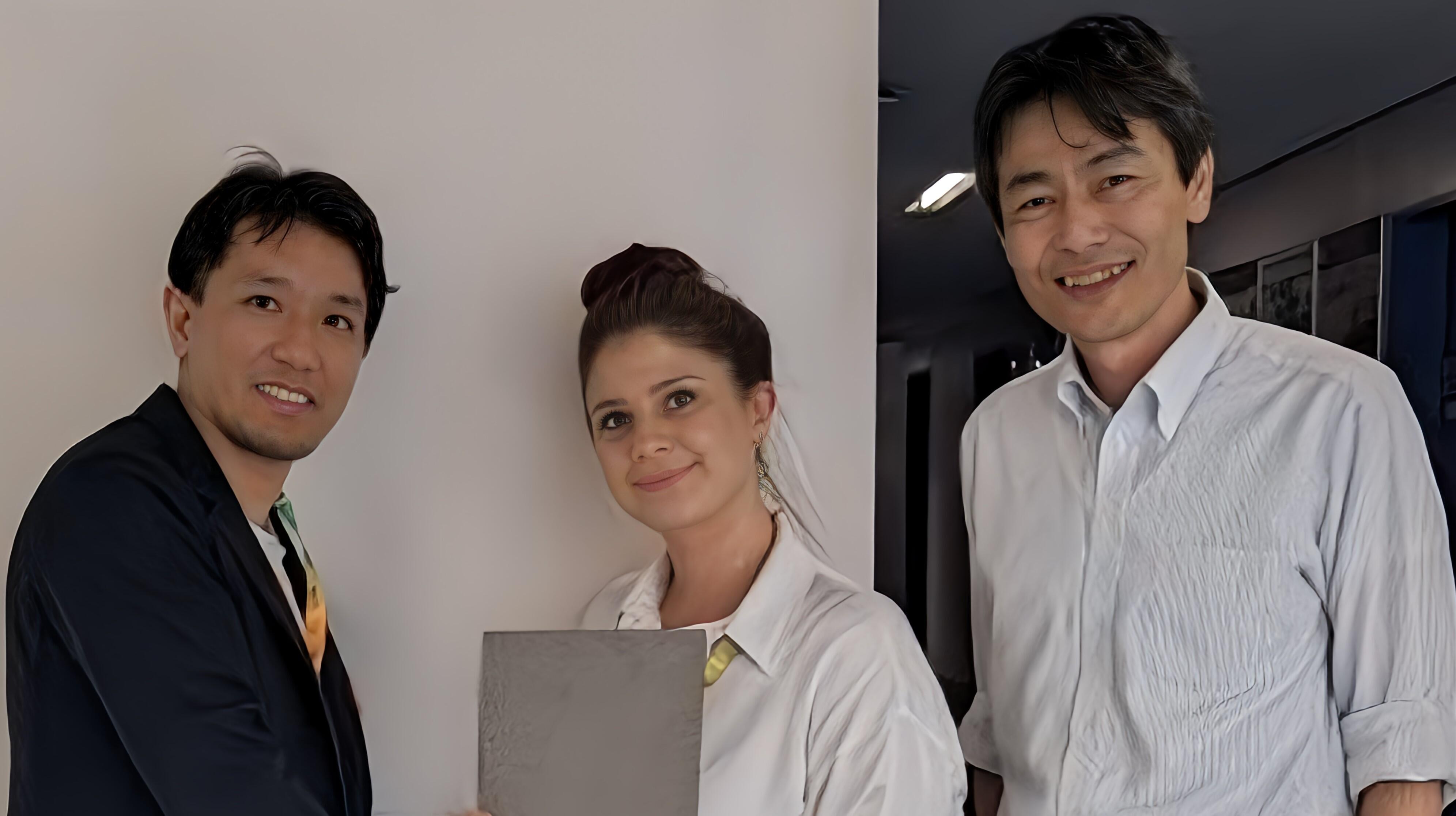Researchers of the study (from left): Yusuke Yamauchi (Distinguished Professor of Nagoya University Graduate School of Engineering), Olga Guselnikova (Former JSPS Researcher),
and Makoto Kobashi (Professor and Dean of Nagoya University Graduate School of Engineering)
(Credit: Yusuke Yamauchi)