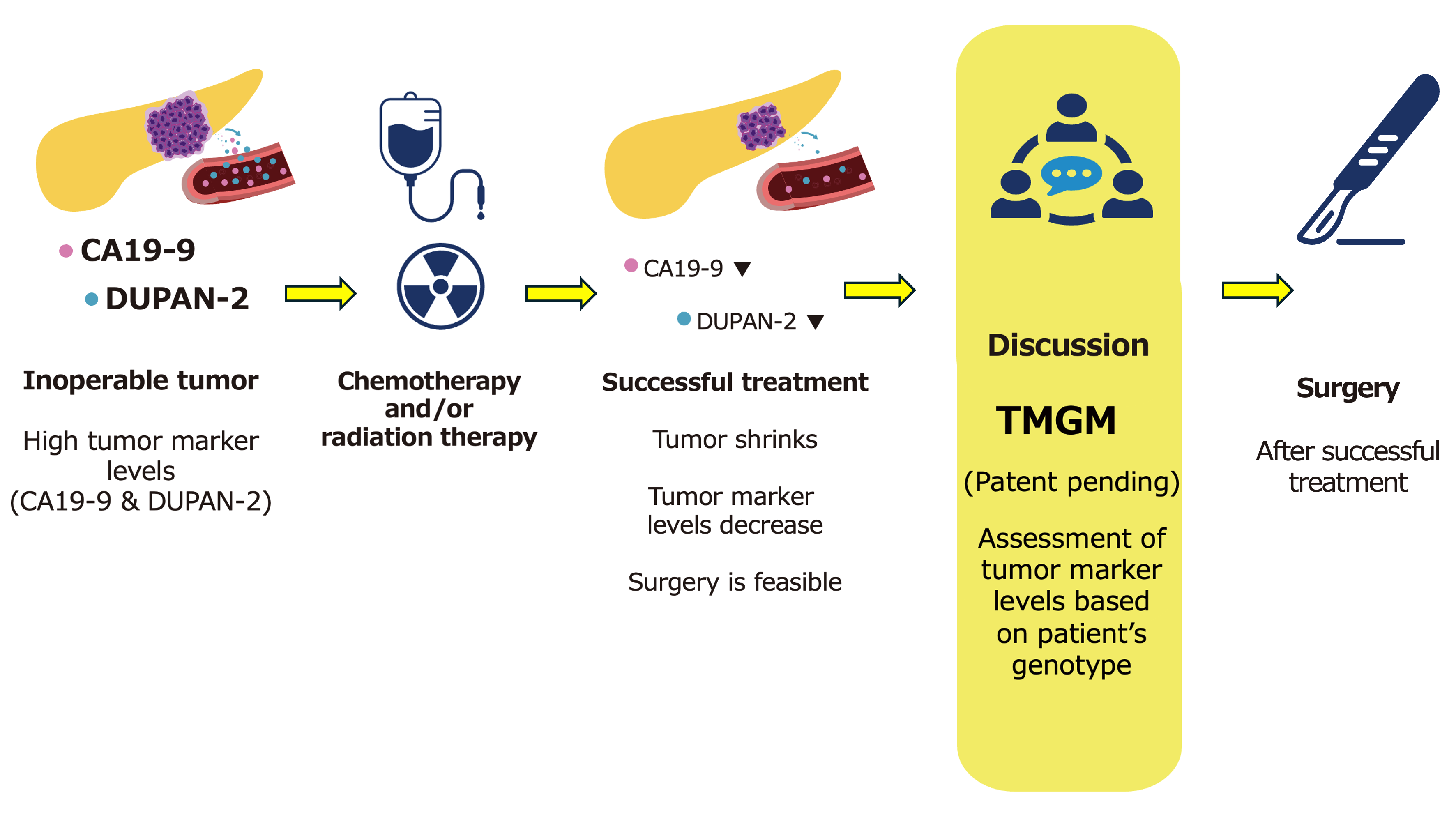 The Tumor Marker Gene Model (TMGM) is a diagnostic tool to determine if patients with pancreatic cancer are suited for post-treatment surgery. It determines how a patient’s DNA affects their tumor marker levels and can help doctors decide on the best treatment options for patients. Credit: Haruyoshi Tanaka, Nagoya University Hospital. Edited by Merle Naidoo, Nagoya University.