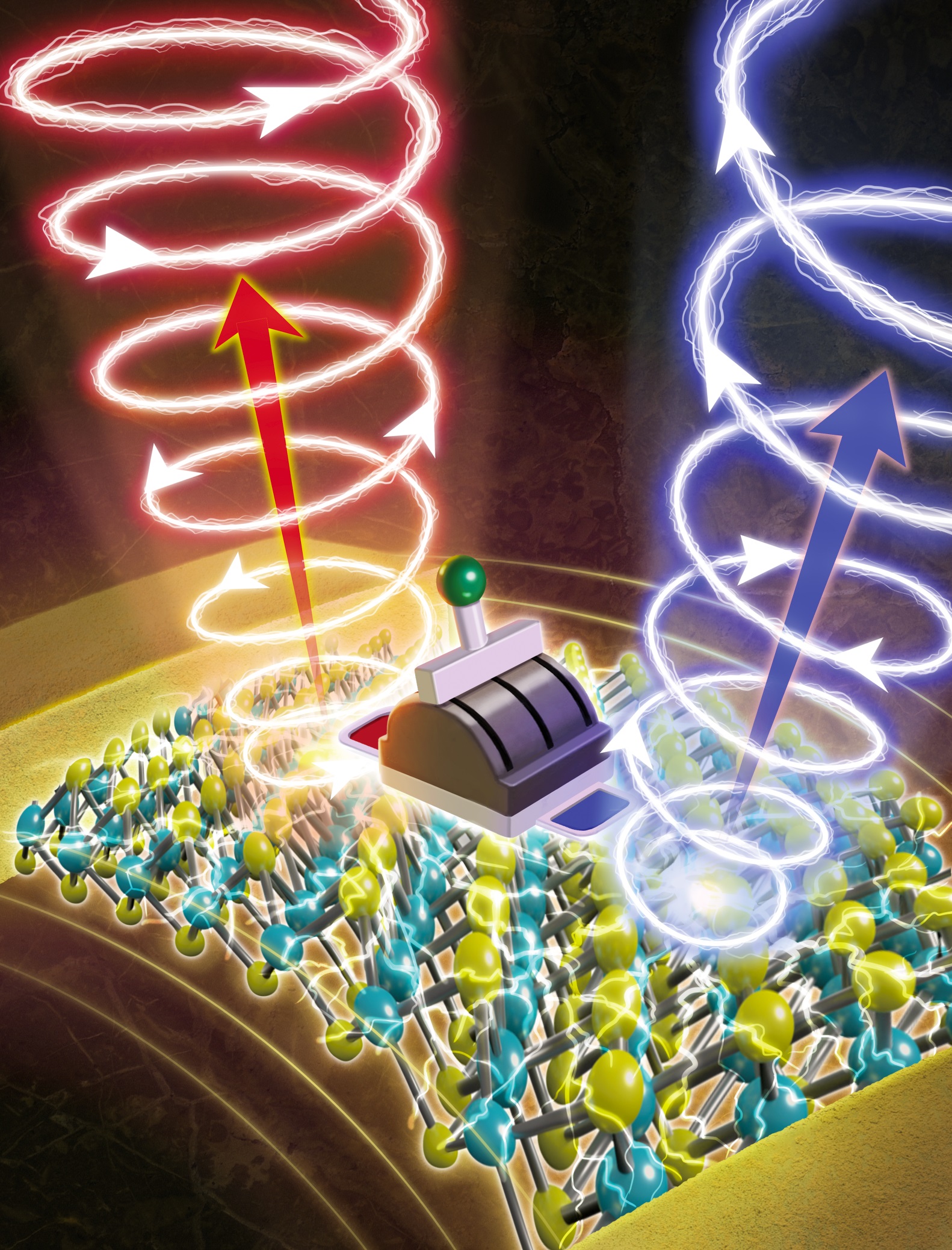 The team developed a room-temperature, electrically tunable chiral light-emitting diode based on strained monolayer semiconductors (Credit: Nagoya Univ. Takenobu Lab.)