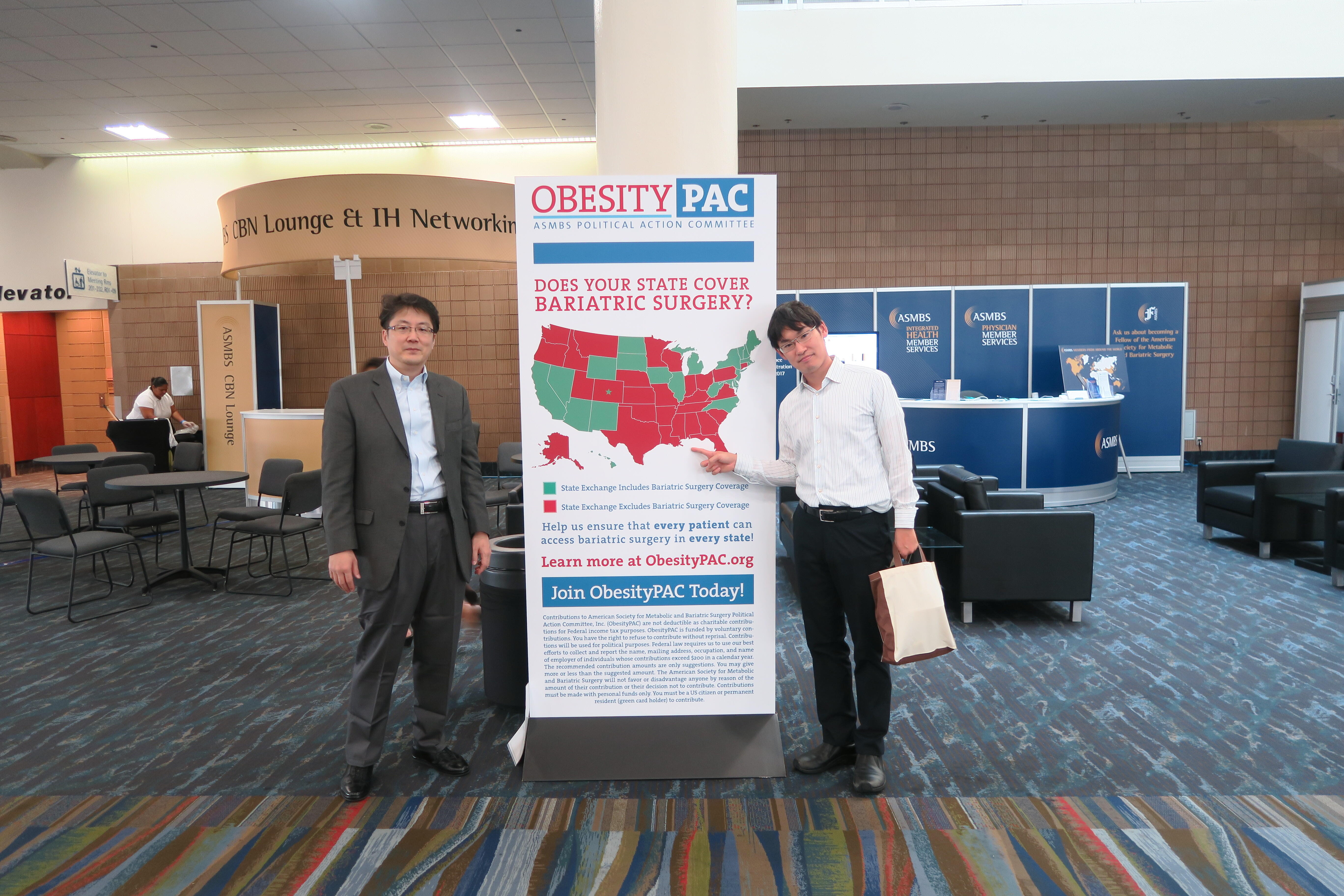 At the venue of an conference of Obesity in US