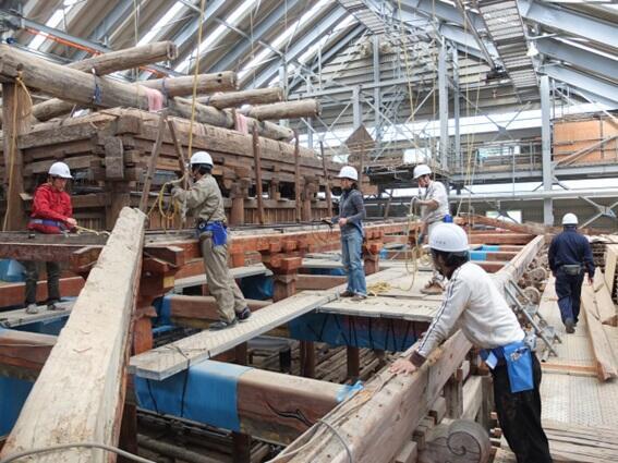 During the renovation of an ancient temple, checking the properties of wood used in the temple for centuries