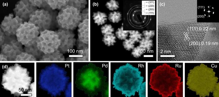 Porous materials as seen through electron microscopy (top three) and by elemental mapping (bottom six)