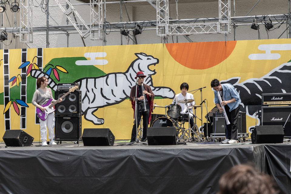 The Nagoya University fusion band performing on the main stage