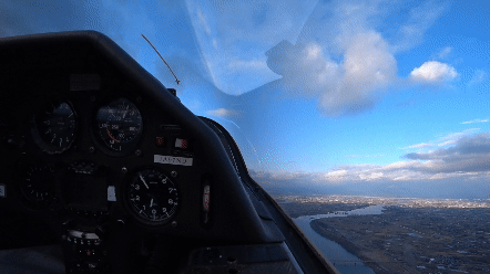 View from the cockpit during a training flight