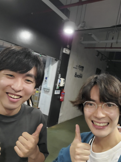 The author (right) and an entrepreneur from Nagoya (left)