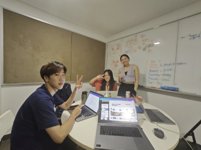 Working on a group project to create a business plan to prevent drowsiness