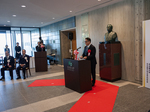 Bust of Shoichiro Toyoda unveiled in Toyoda Auditorium at Nagoya Universityの画像