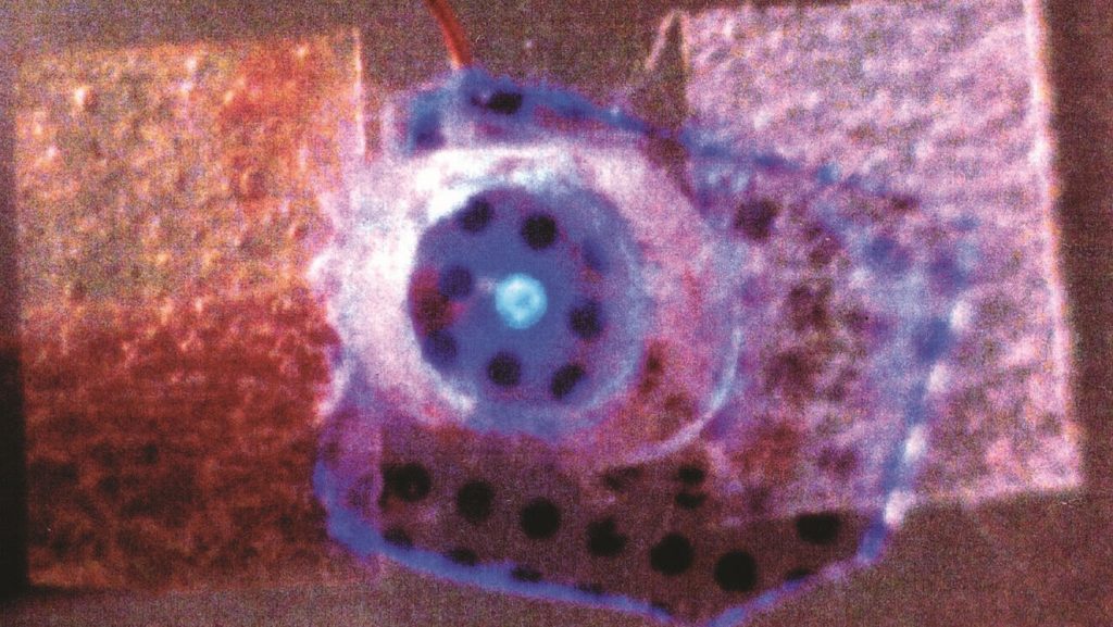 Close-up image of materials related to blue LEDs