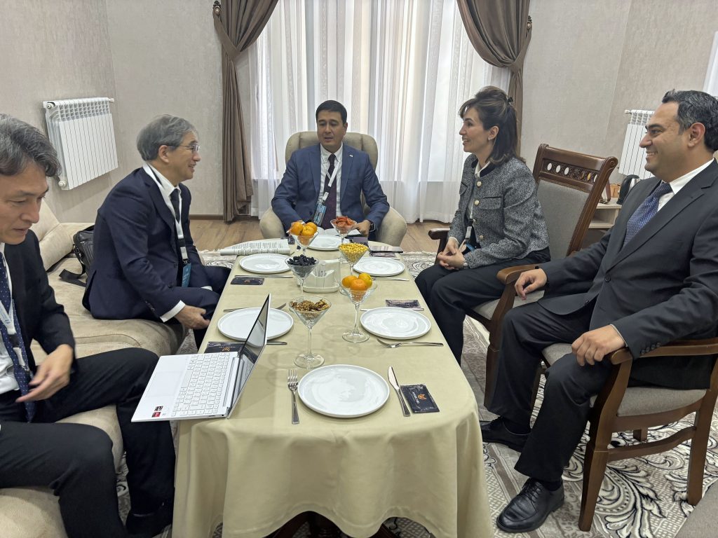 Nagoya University President Naoshi Sugiyama meets with El-Yurt Umidi Foundation Executive Director Gulnoza Ismailova