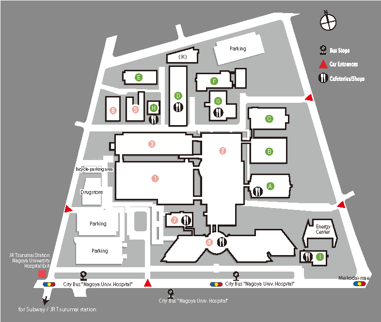 A map of the Tsurumai Campus