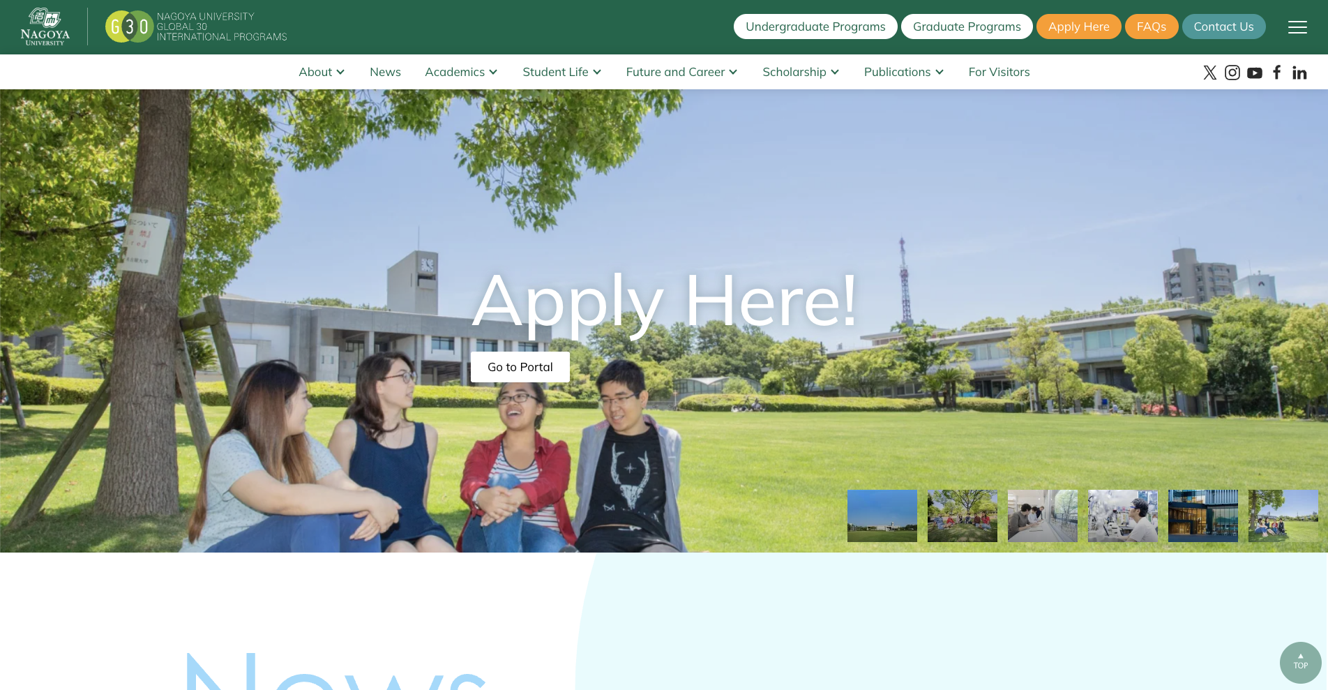 Explore degree programs taught entirely in English on the Global 30 International Programs website