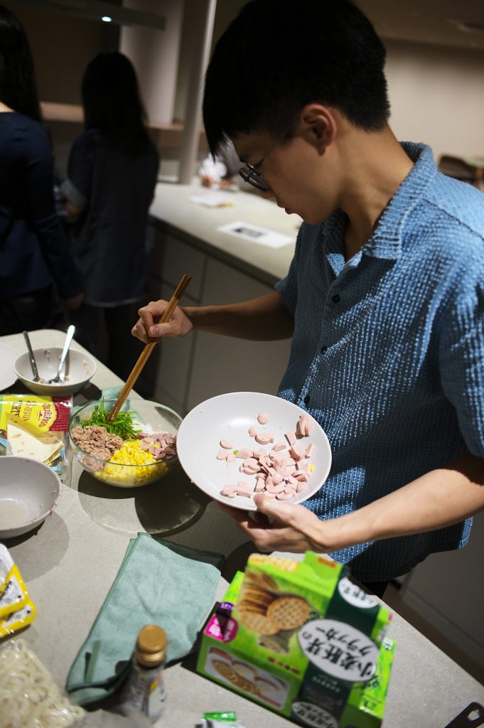 Student prepares fried rice dish
