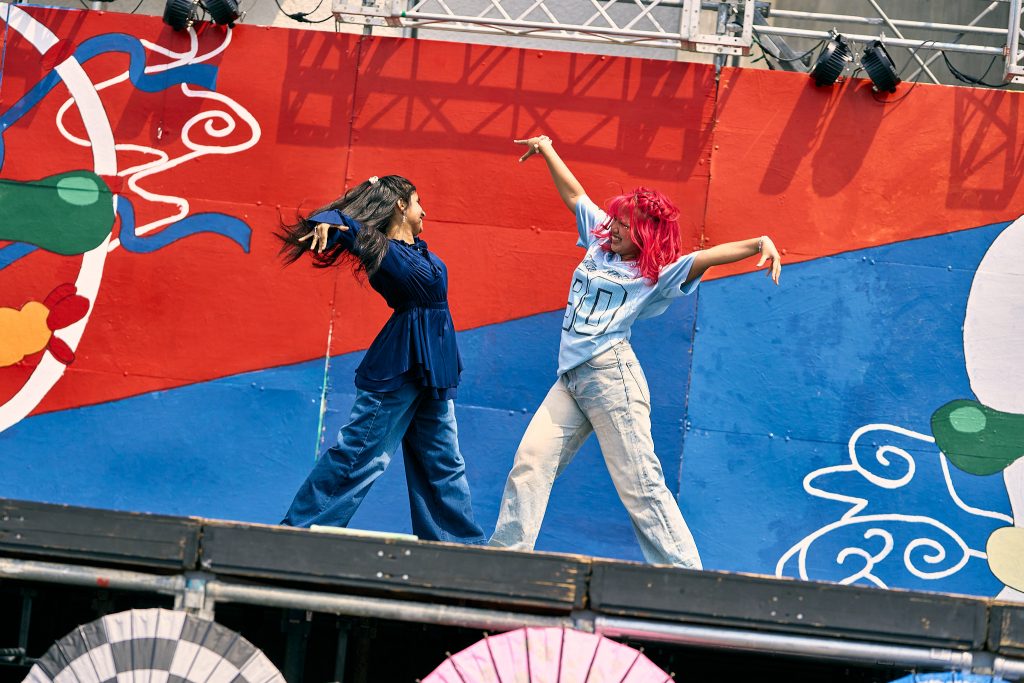Students perform on stage during Meidai Sai, the Nagoya University Festival.