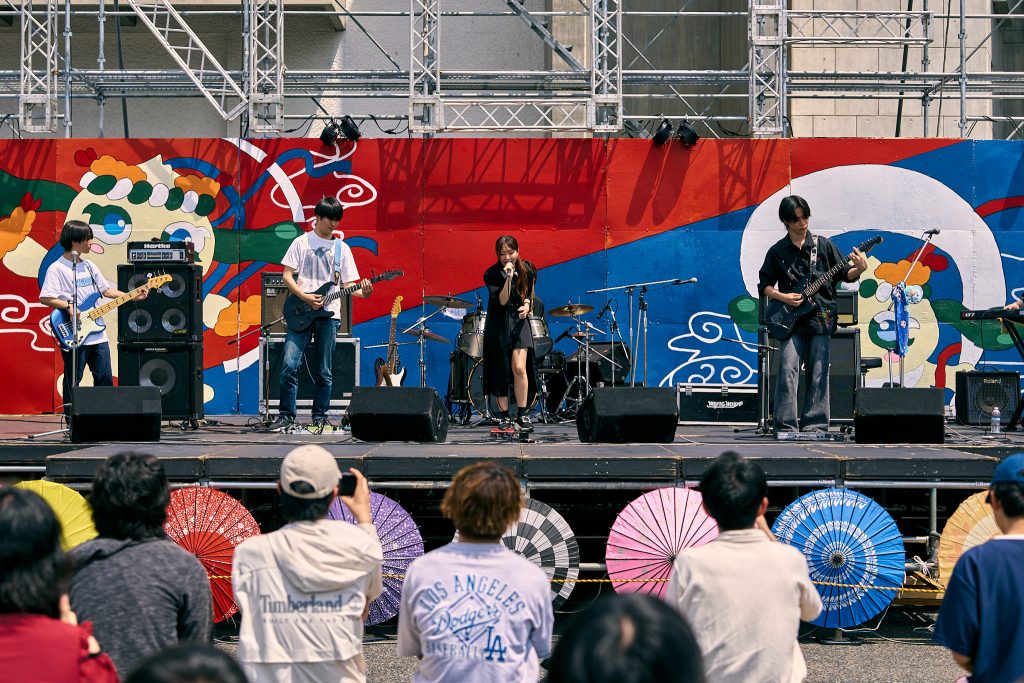 Students singing on stage during Meidai Sai, the Nagoya University Festival