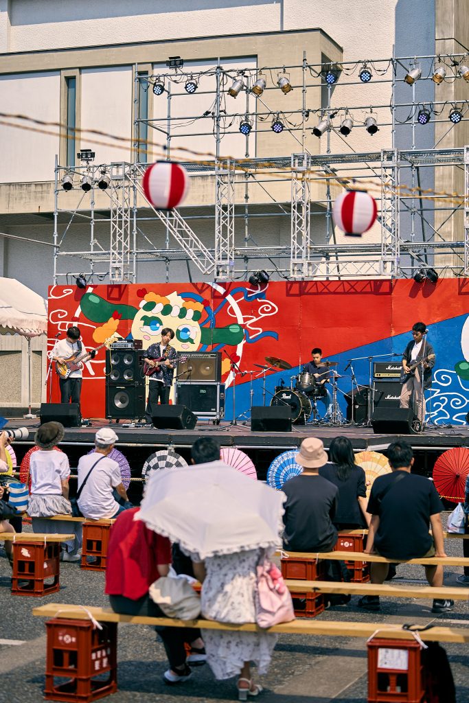 Students performing on stage during the Nagoya University Festival