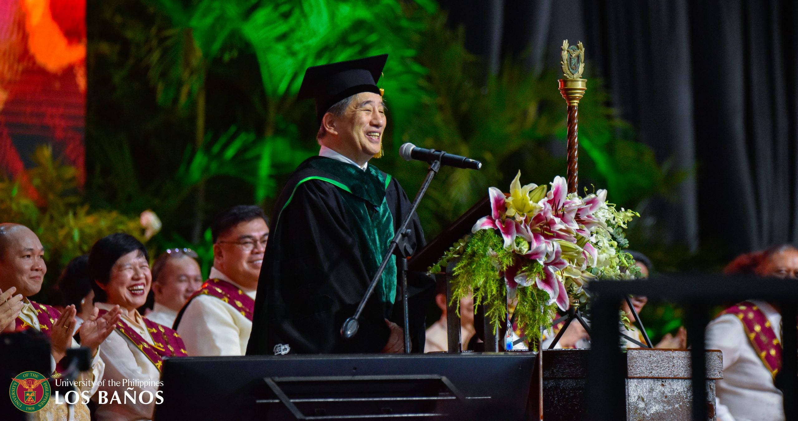 Nagoya University President Naoshi Sugiyama delivers commencement address at UPLB